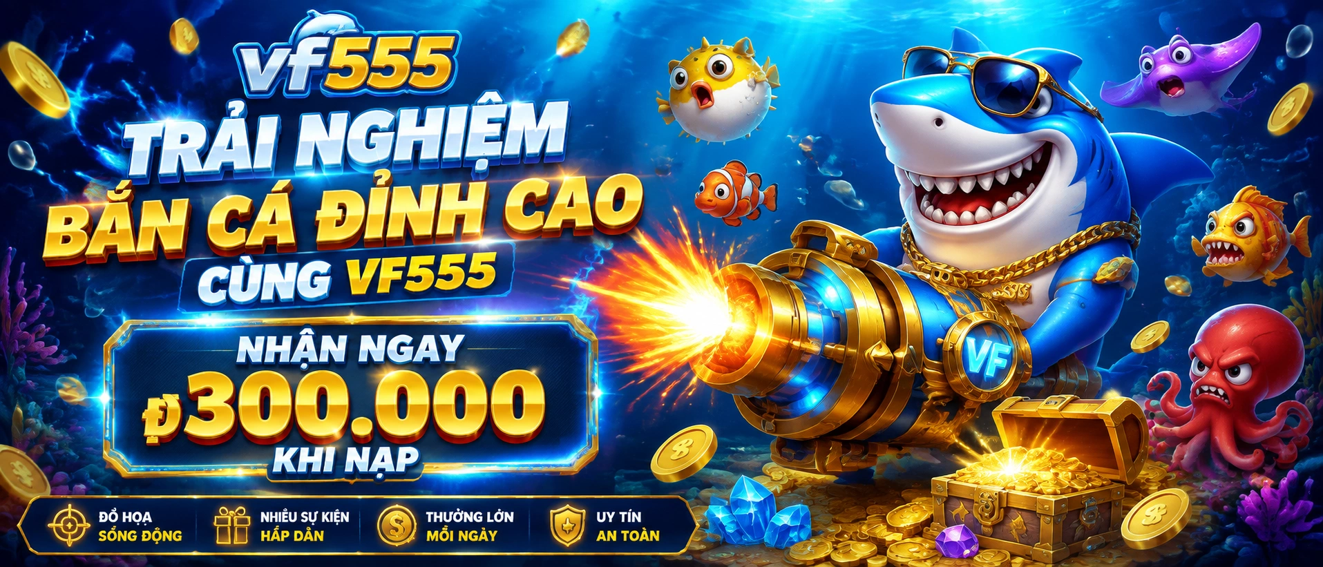 Bắn Cá Đại Dương với chủ đề biển xanh
